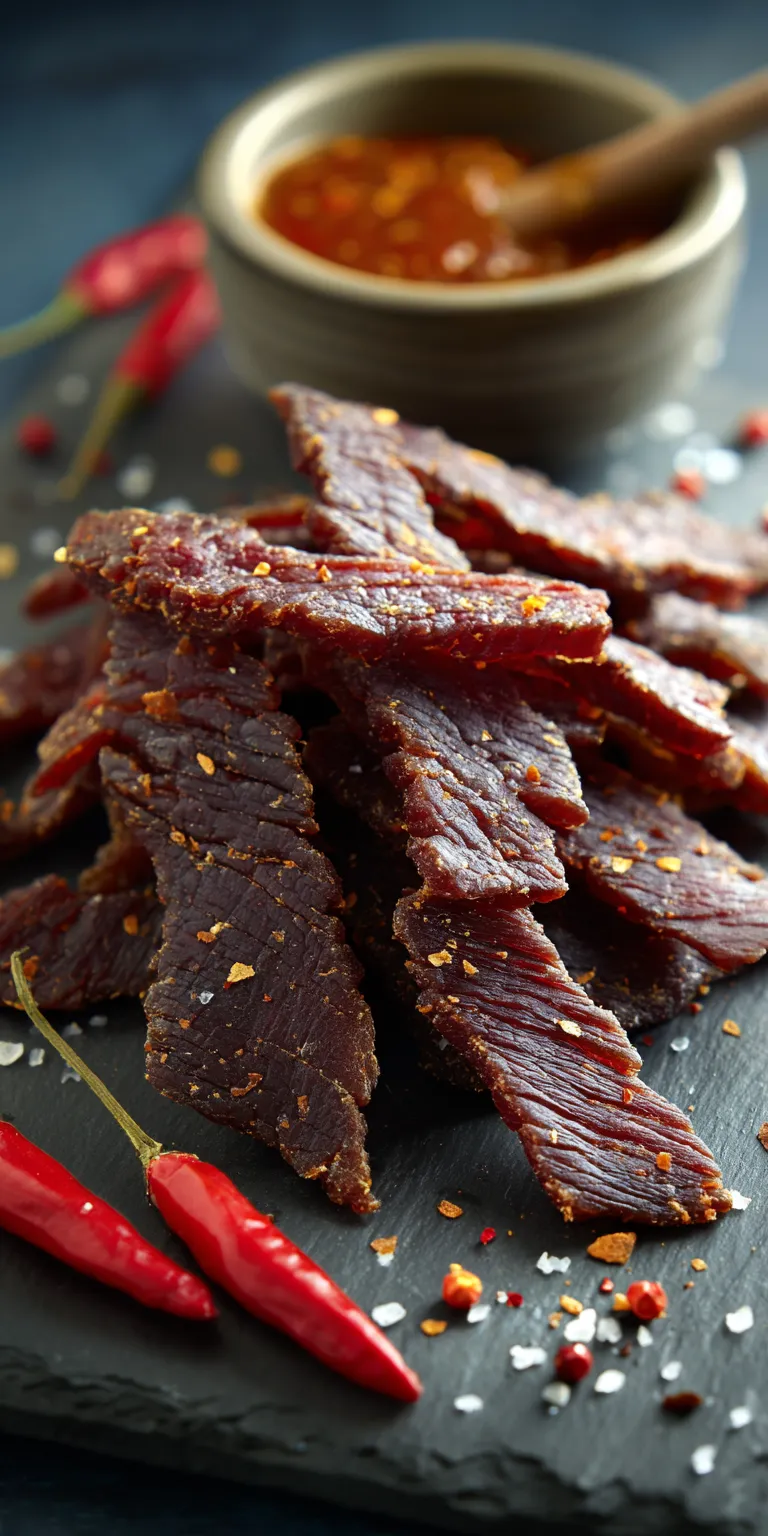 Homemade Beef Jerky High Protein Snacks served warm with cozy spices