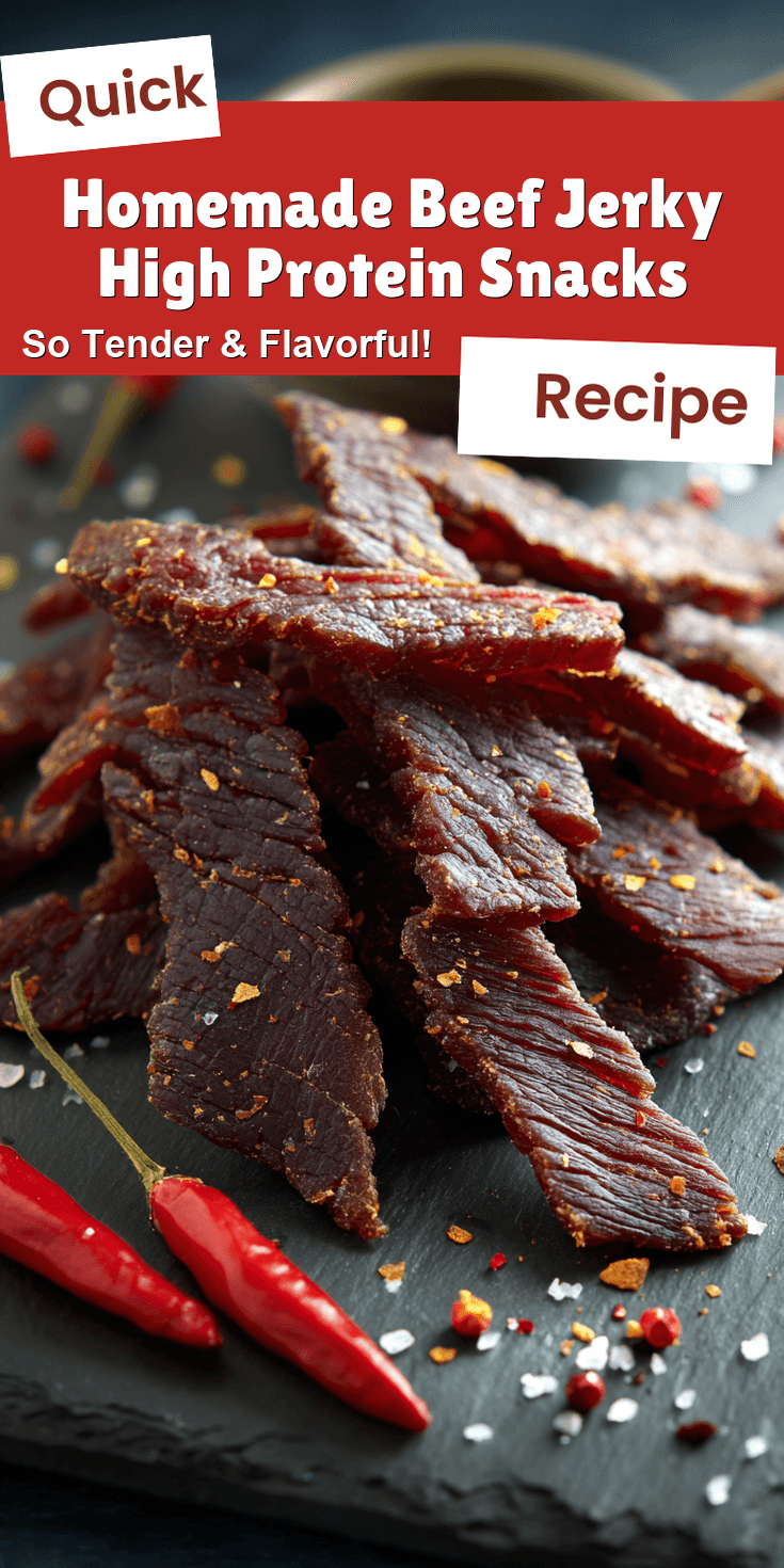 Homemade Beef Jerky High Protein Snacks served warm with cozy spices