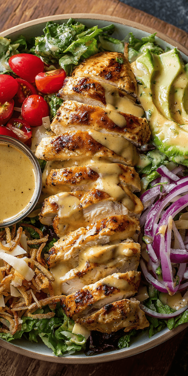 Honey Mustard Chicken Salad served warm with cozy spices