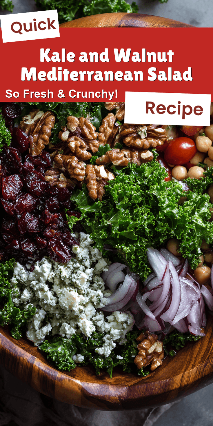 Kale and Walnut Mediterranean Salad served warm with cozy spices