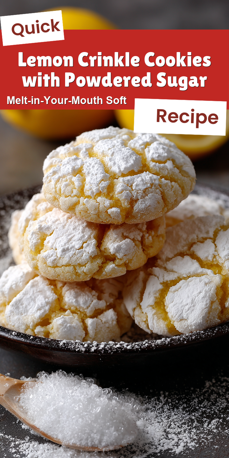 Lemon Crinkle Cookies with Powdered Sugar served warm with cozy spices