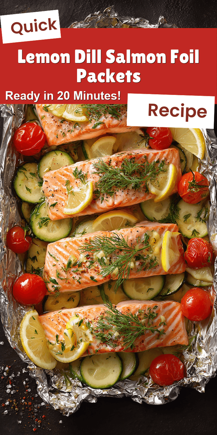 Lemon Dill Salmon Foil Packets served warm with cozy spices