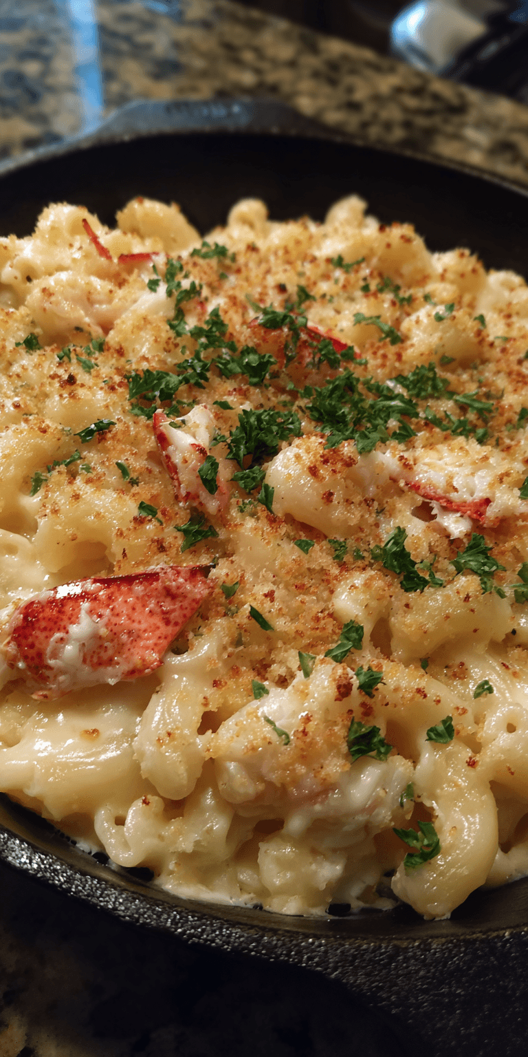Lobster Mac and Cheese Creamy Pasta served warm with cozy spices