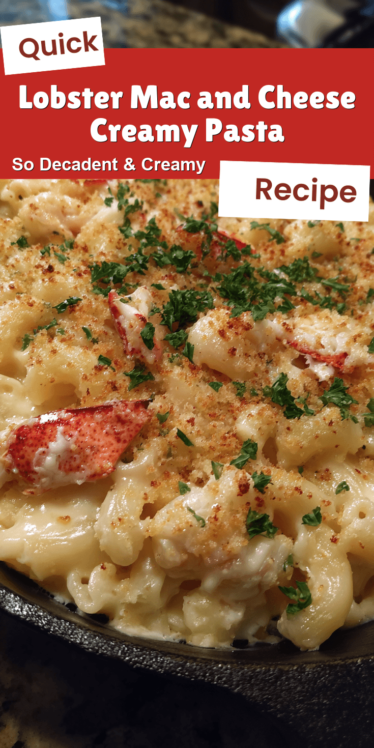 Lobster Mac and Cheese Creamy Pasta served on a plate