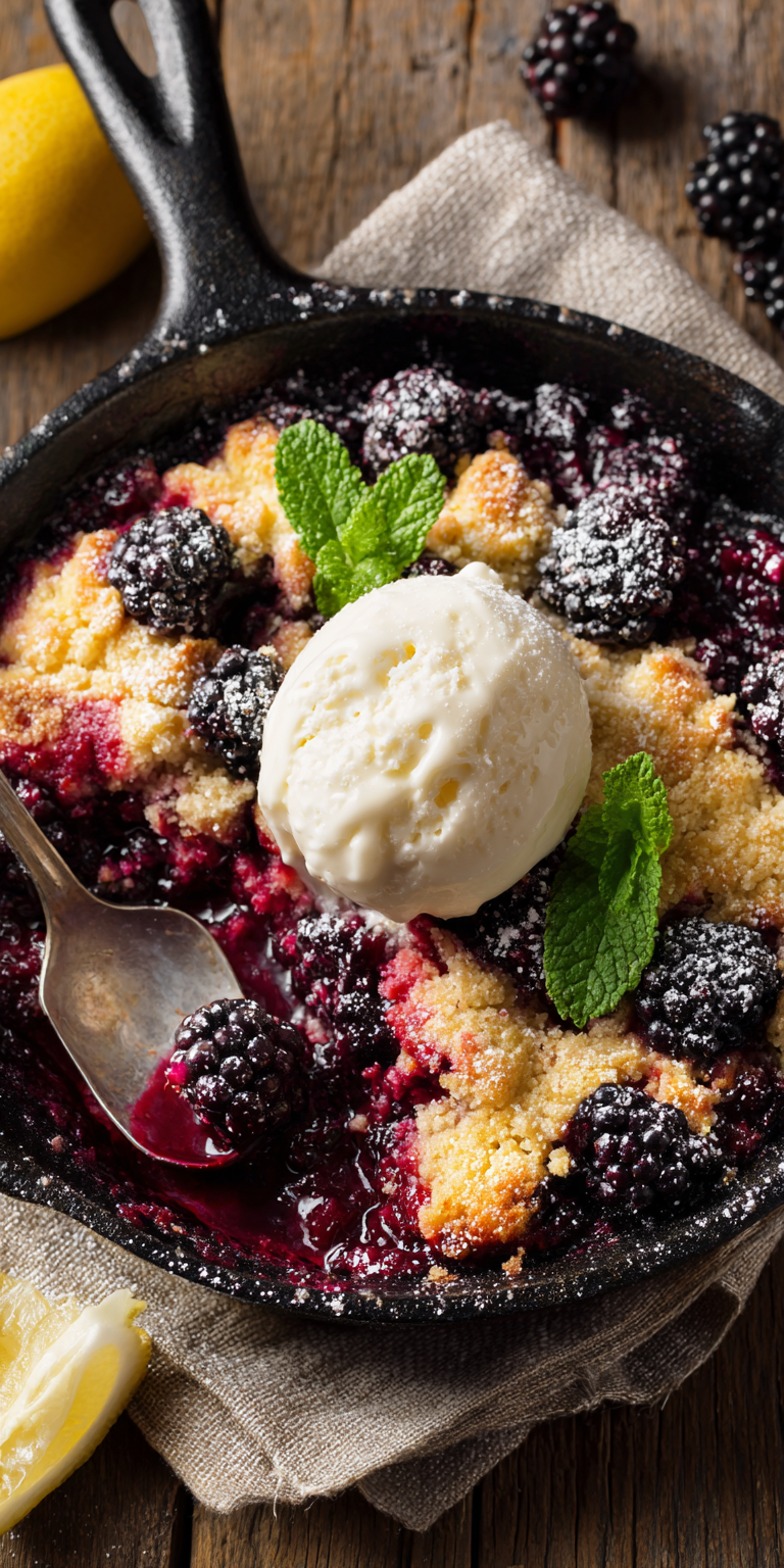 Low Carb Blackberry Cobbler served warm with gentle spices and a cozy aroma