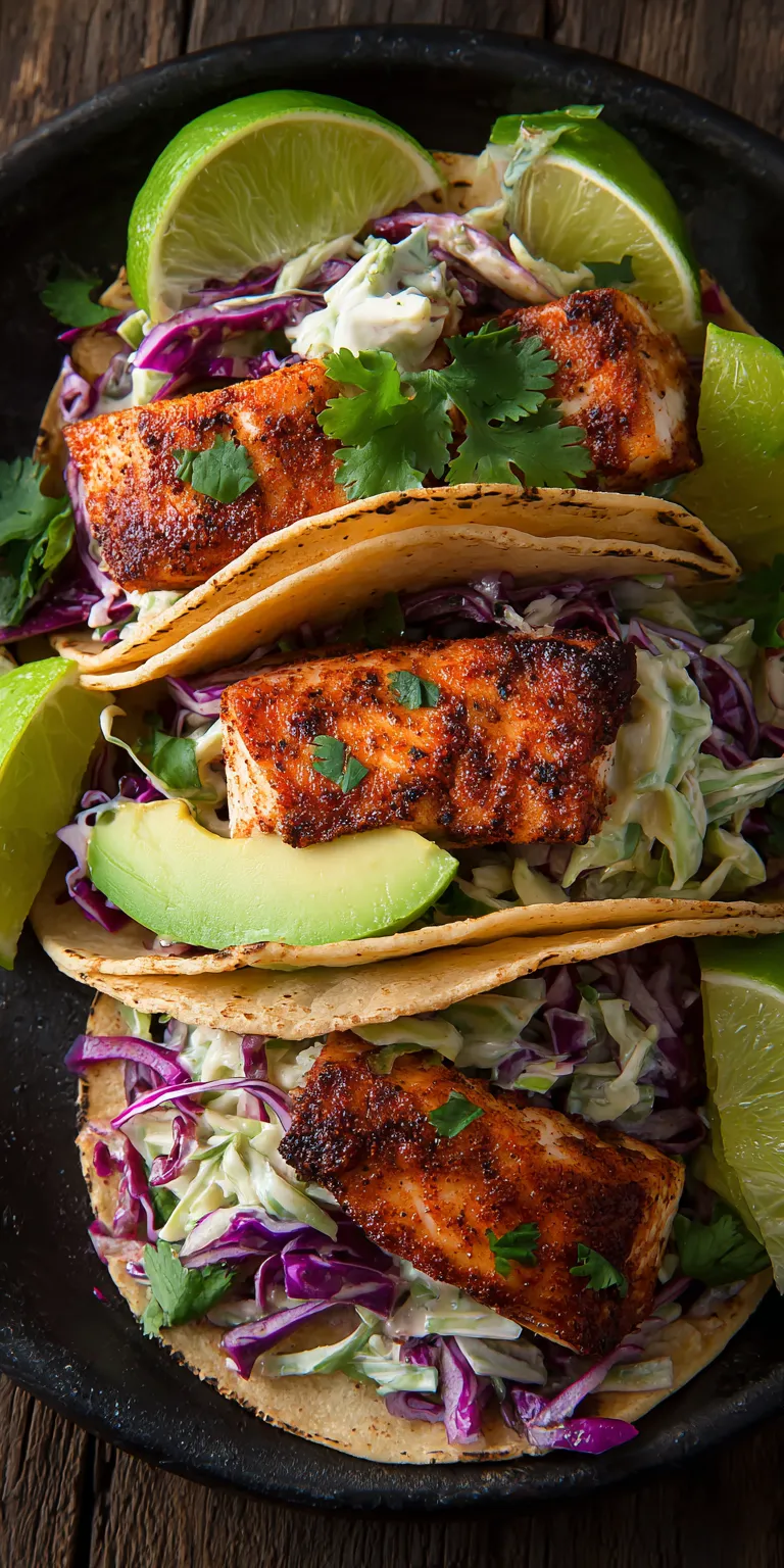 Mahi Mahi Fish Tacos Seafood served warm with cozy spices