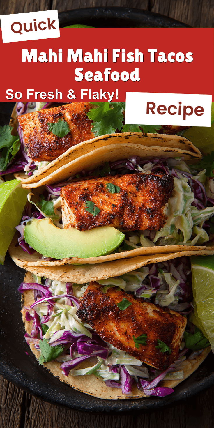 Mahi Mahi Fish Tacos Seafood served on a plate