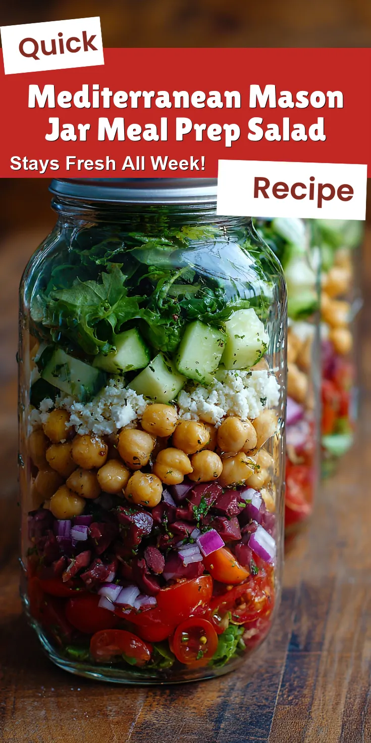 Mediterranean Mason Jar Meal Prep Salad served warm with cozy spices