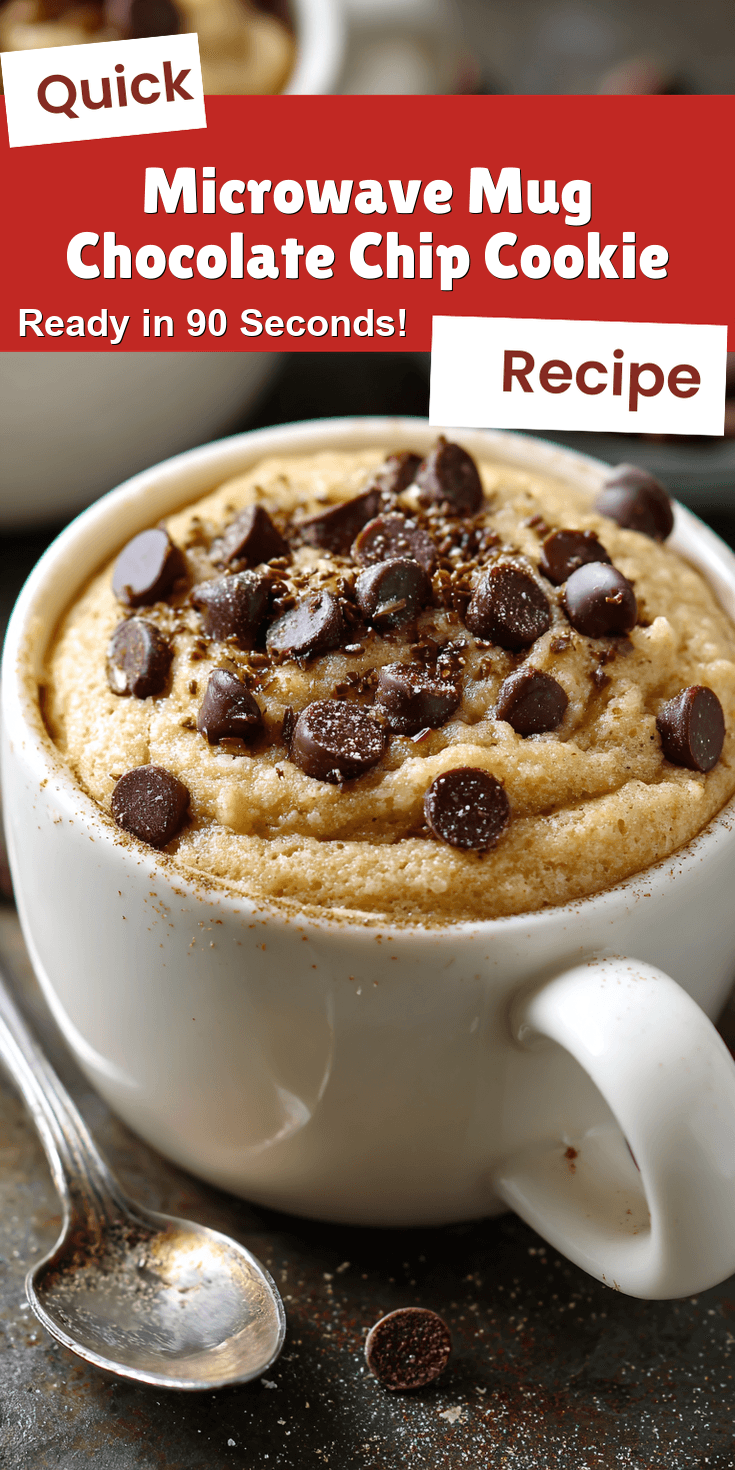 Microwave Mug Chocolate Chip Cookie served on a plate