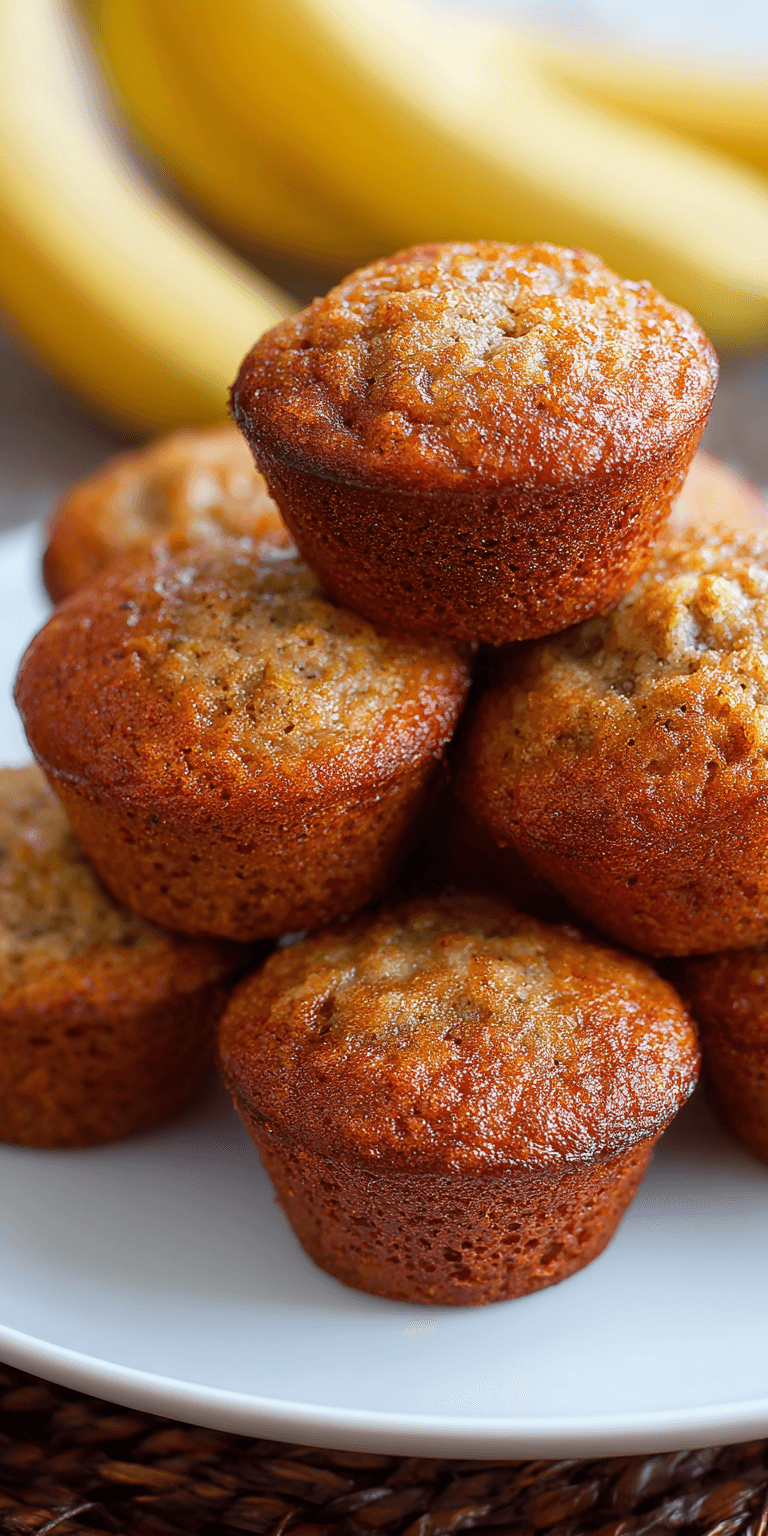 Mini Bite Sized Banana Muffins served warm with cozy spices