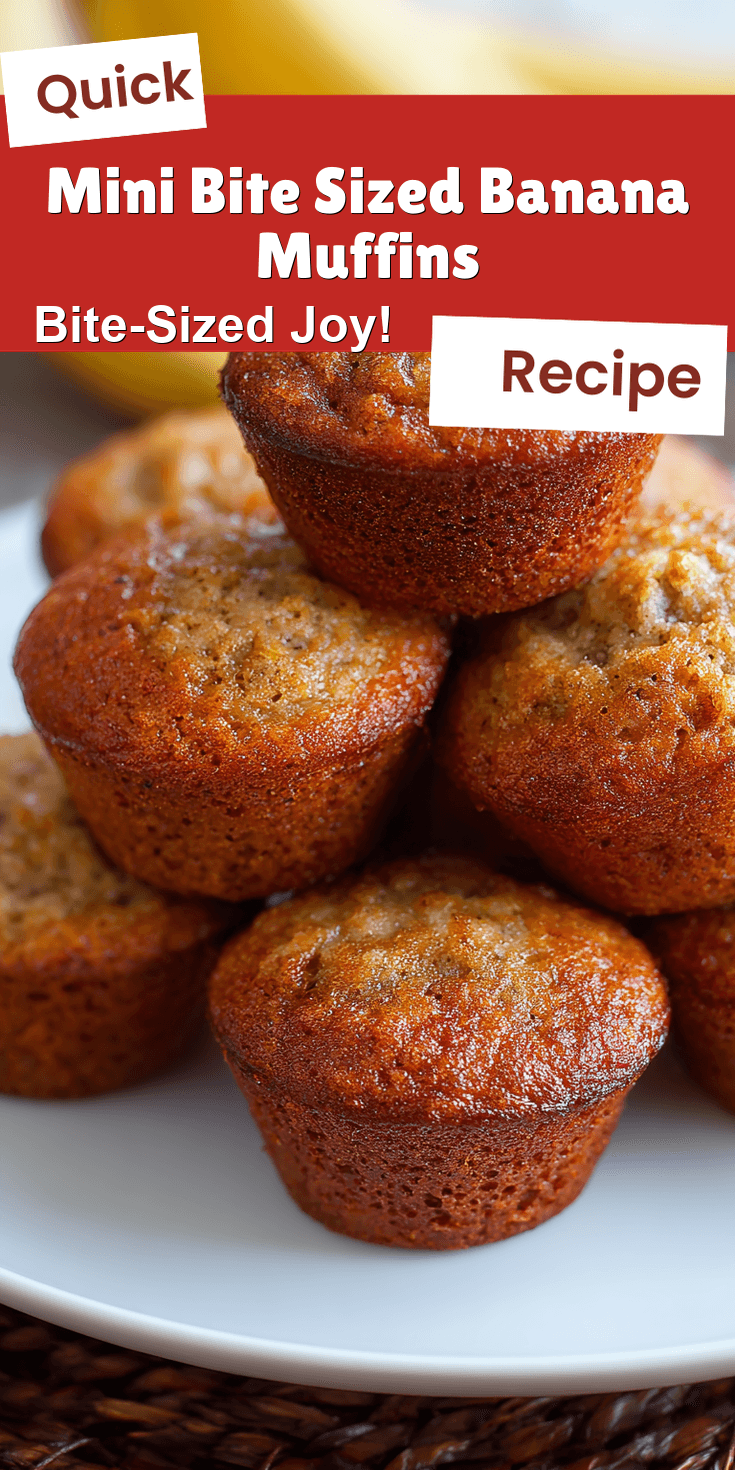 Mini Bite Sized Banana Muffins served warm with cozy spices