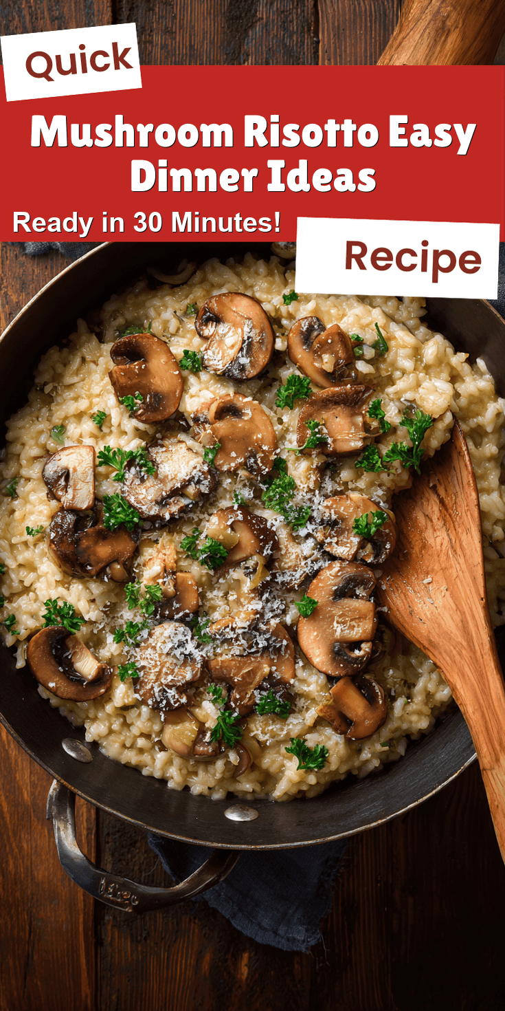 Mushroom Risotto Easy Dinner Ideas served on a plate