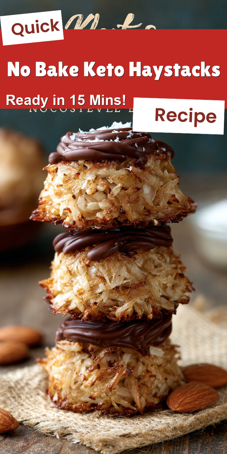 No Bake Keto Haystacks served on a plate