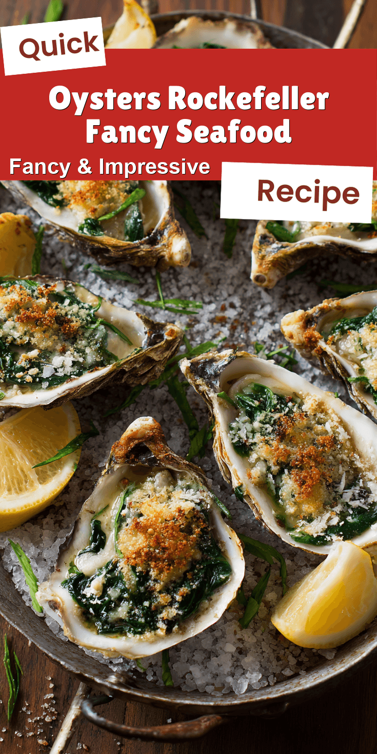 Oysters Rockefeller Fancy Seafood served on a plate