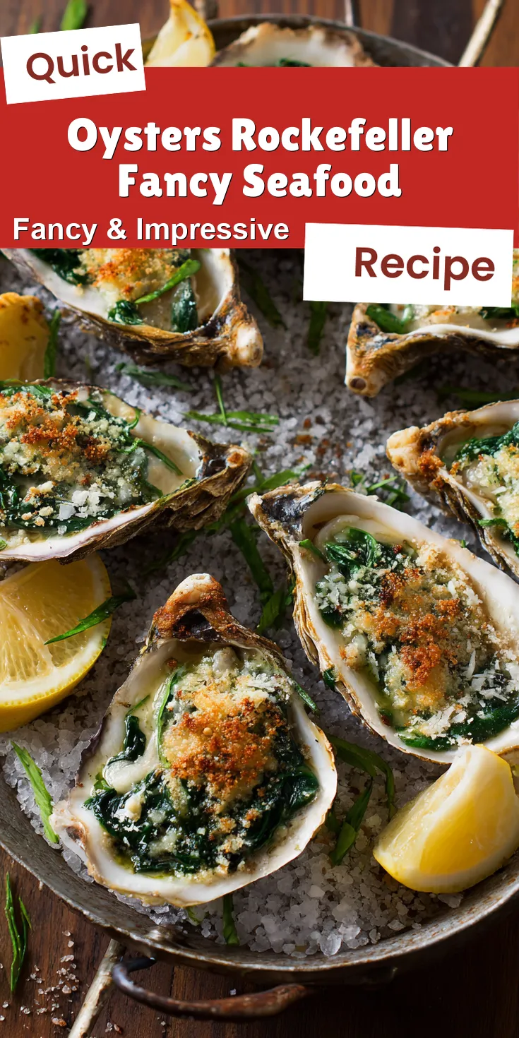 Oysters Rockefeller Fancy Seafood served on a plate