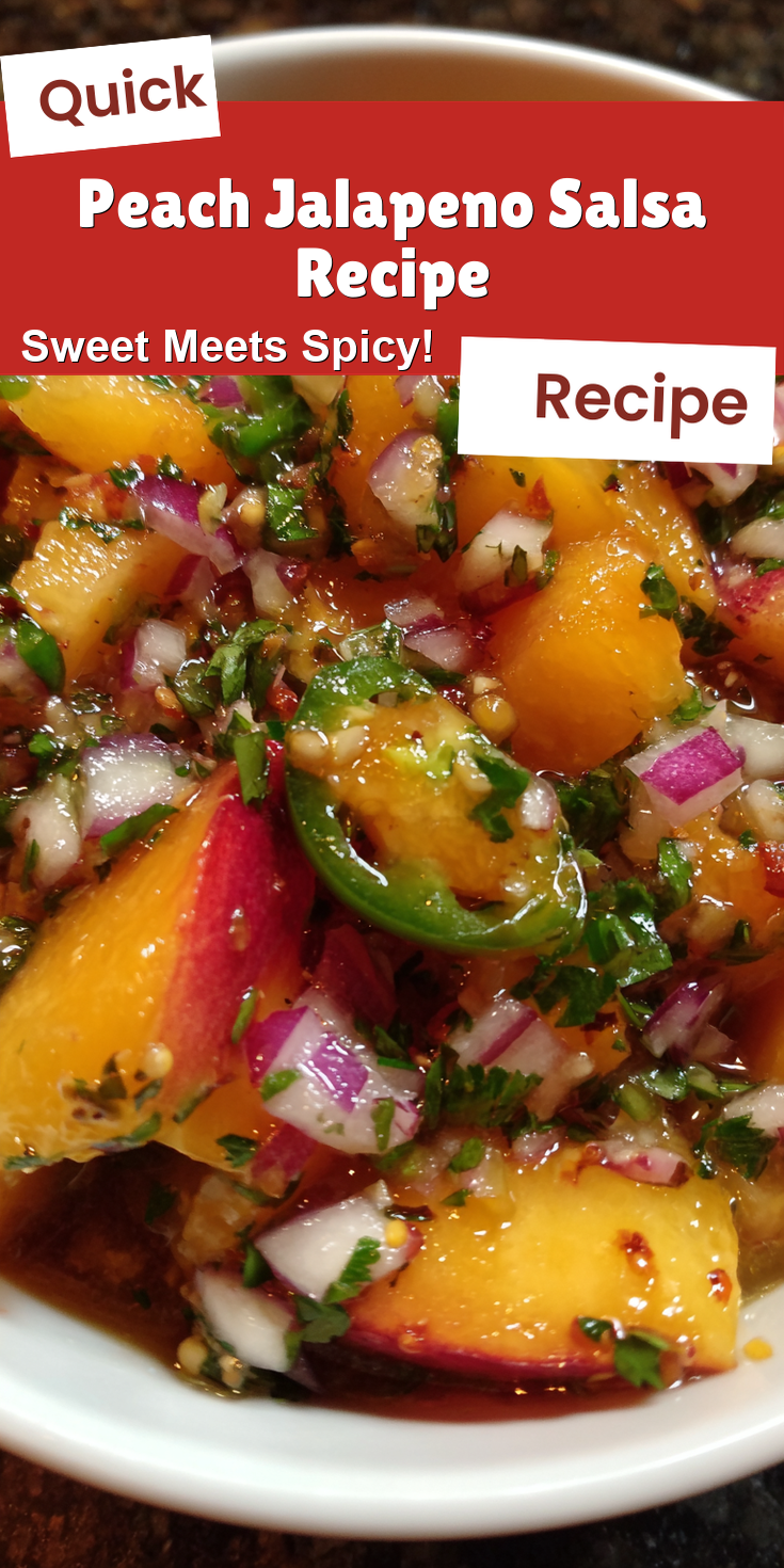 Peach Jalapeno Salsa Recipe served warm with cozy spices