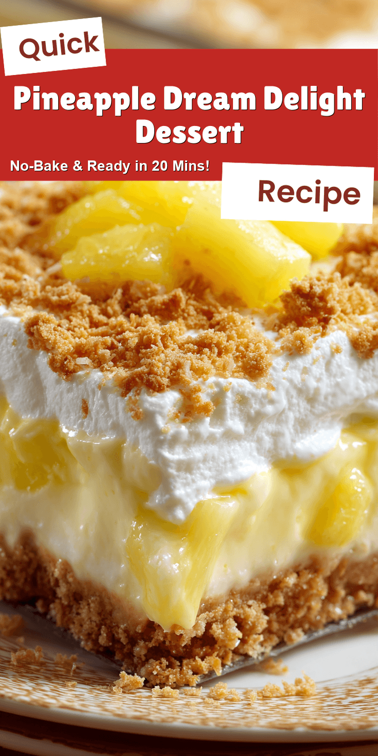 Pineapple Dream Delight Dessert served on a plate