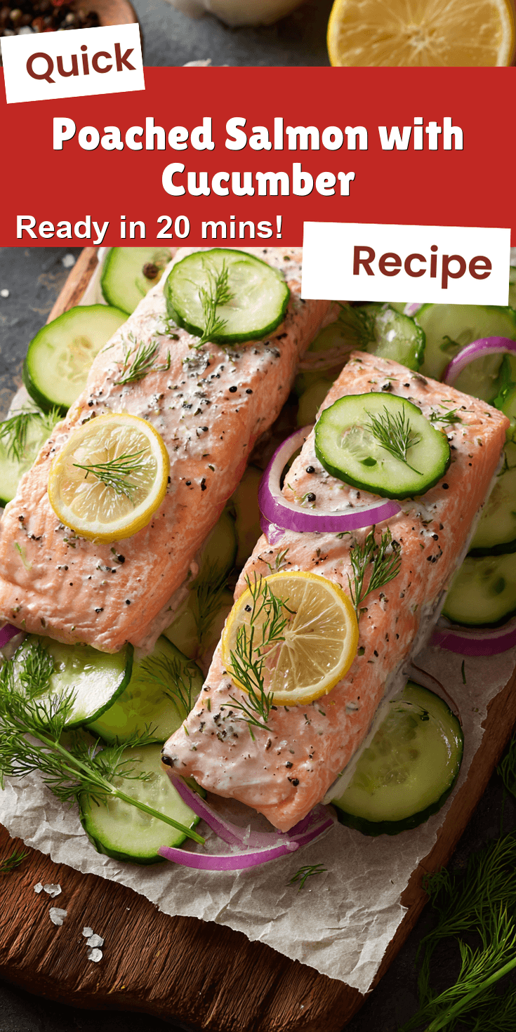 Poached Salmon with Cucumber served warm with cozy spices