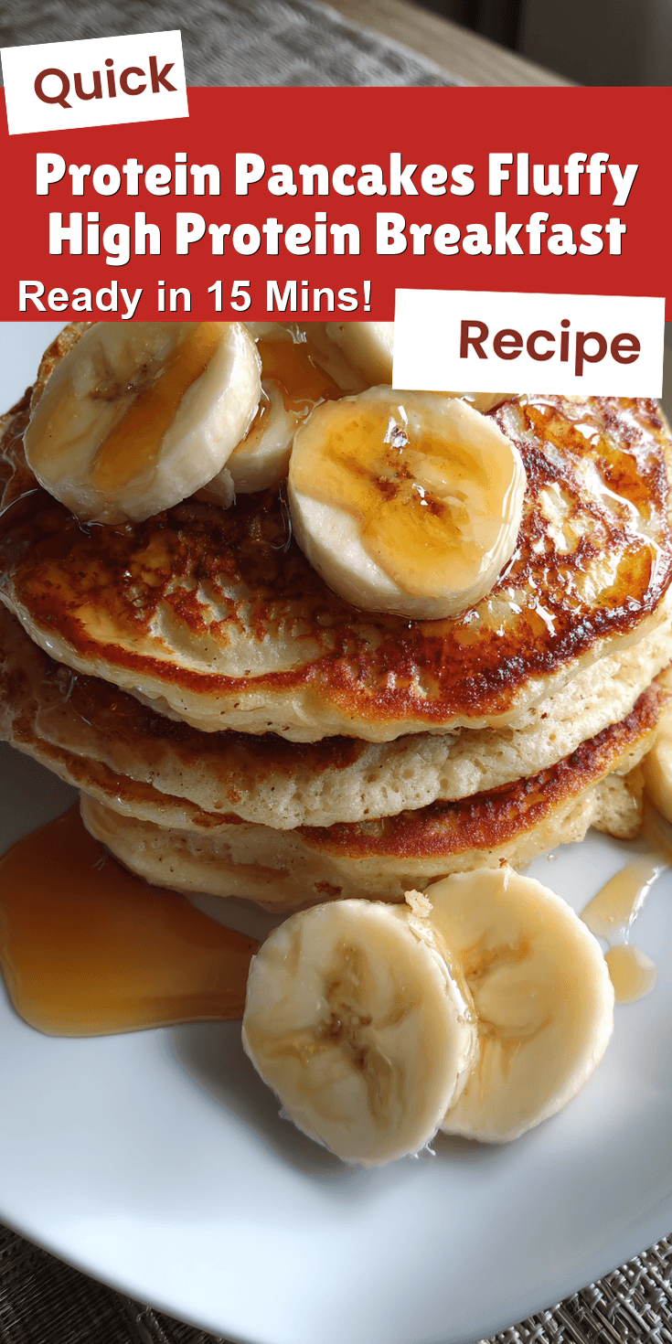 Protein Pancakes Fluffy High Protein Breakfast served on a plate