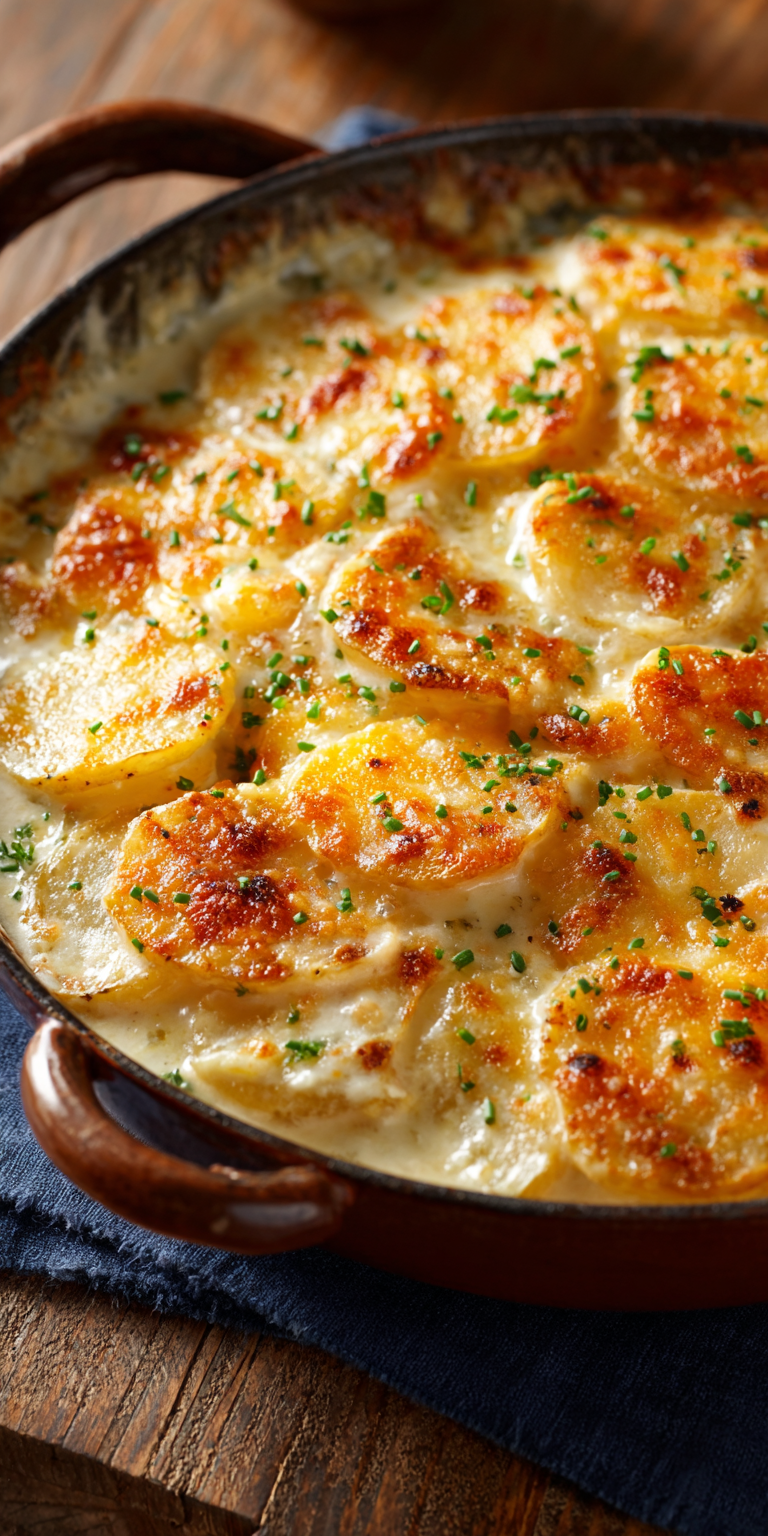 Ranch Seasoned Scalloped Potatoes served warm with cozy spices