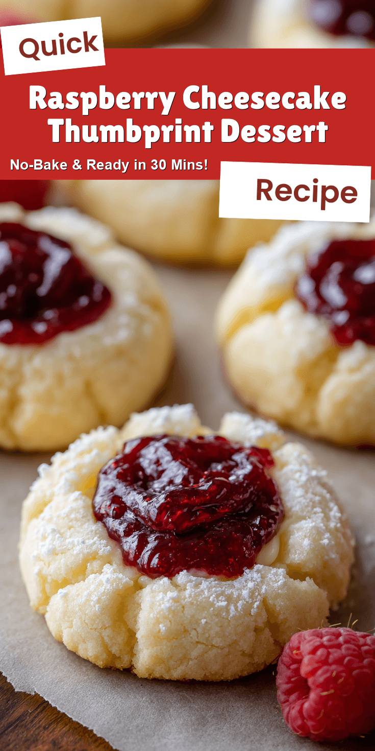 Raspberry Cheesecake Thumbprint Dessert served warm with gentle spices and a cozy aroma
