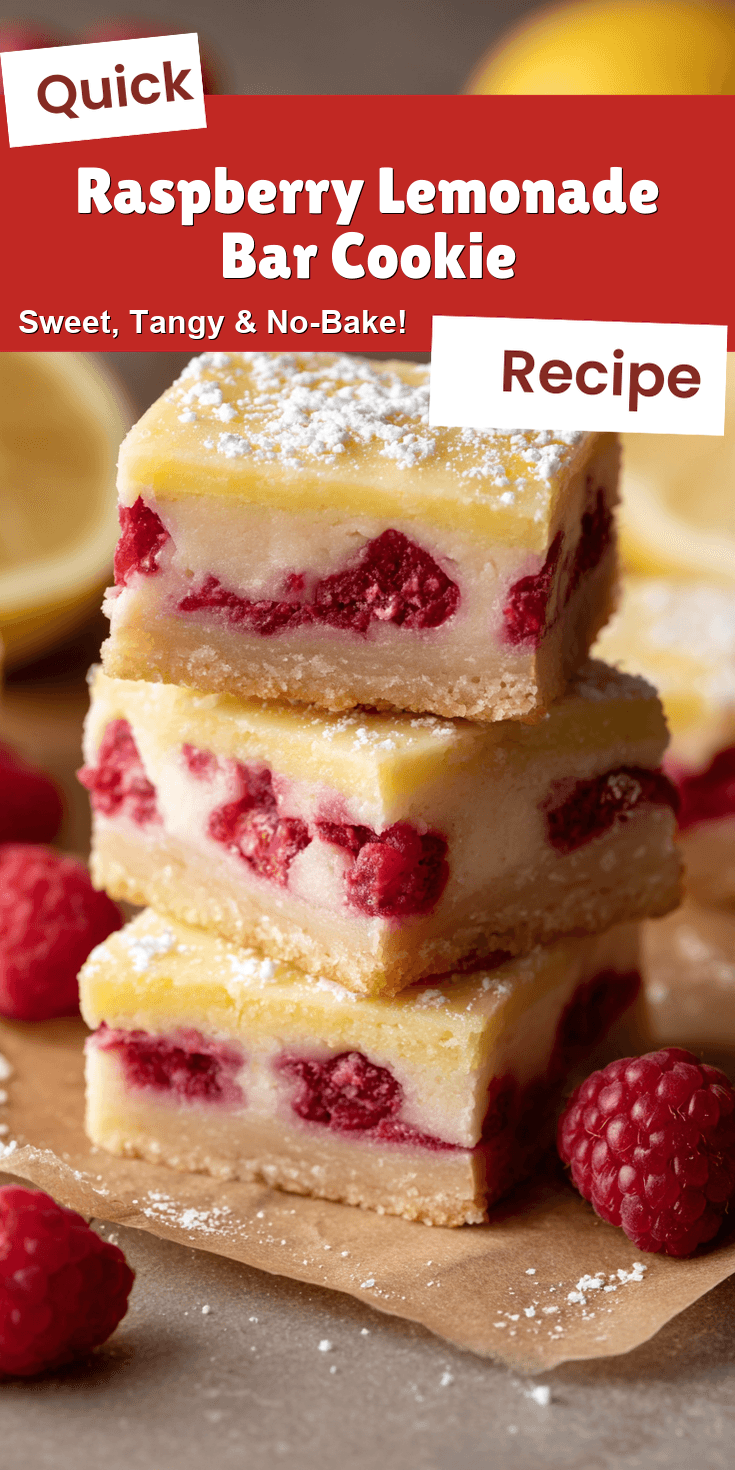 Raspberry Lemonade Bar Cookie served on a plate