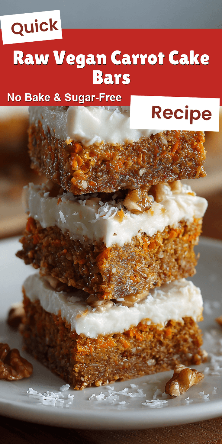 Raw Vegan Carrot Cake Bars served on a plate