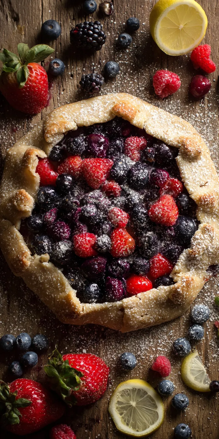 Rustic Mixed Berry Galette served warm with cozy spices