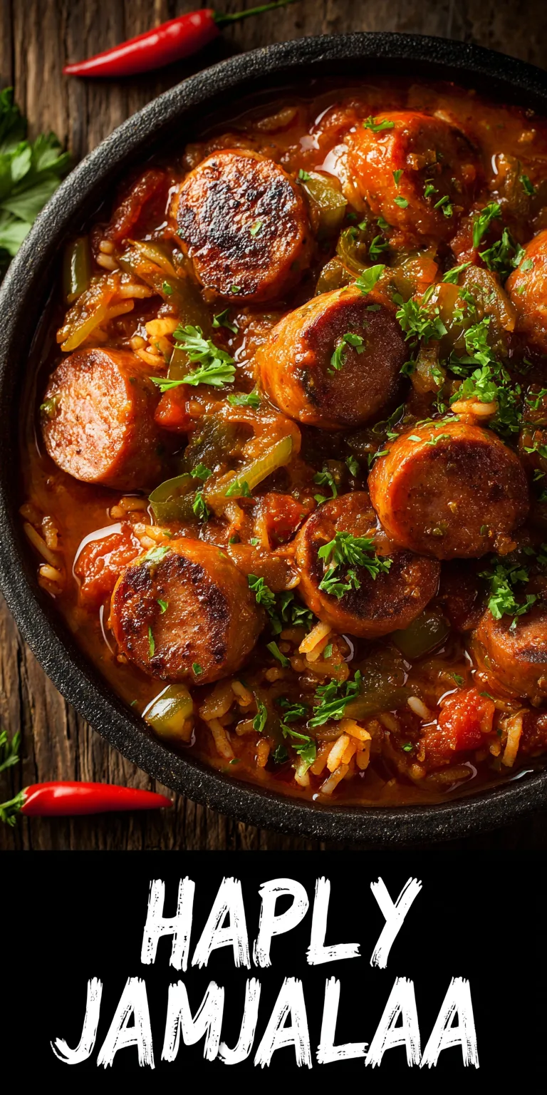 Sausage Jambalaya Quick Dinner served warm with cozy spices