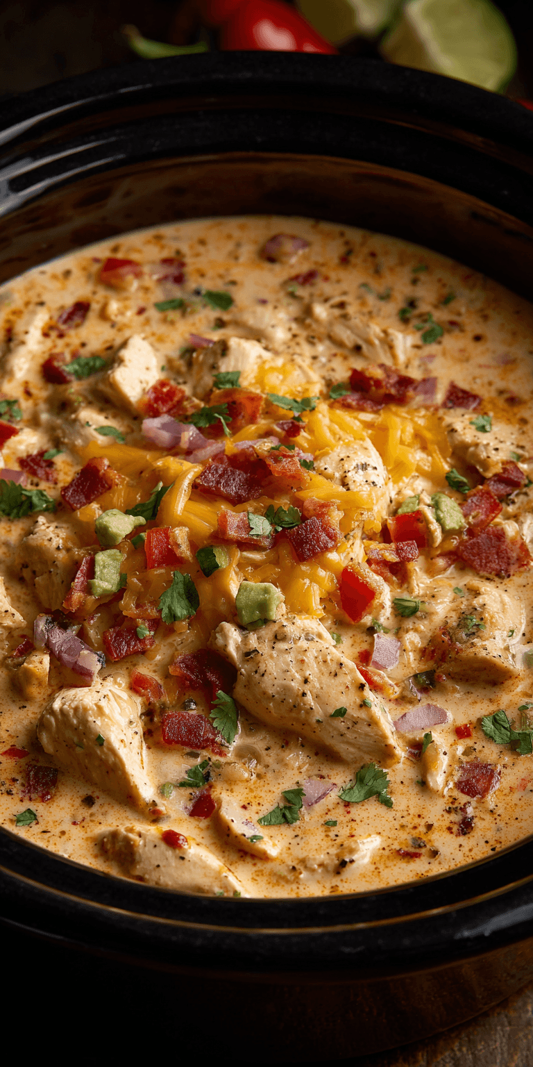 Slow Cooker Queso Chicken Tacos served warm with cozy spices