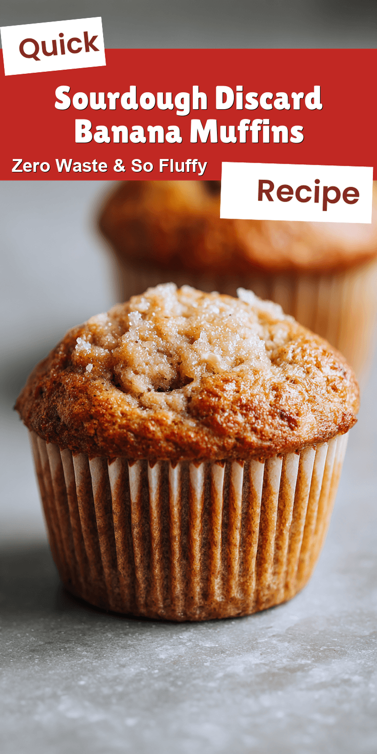 Sourdough Discard Banana Muffins served warm with cozy spices