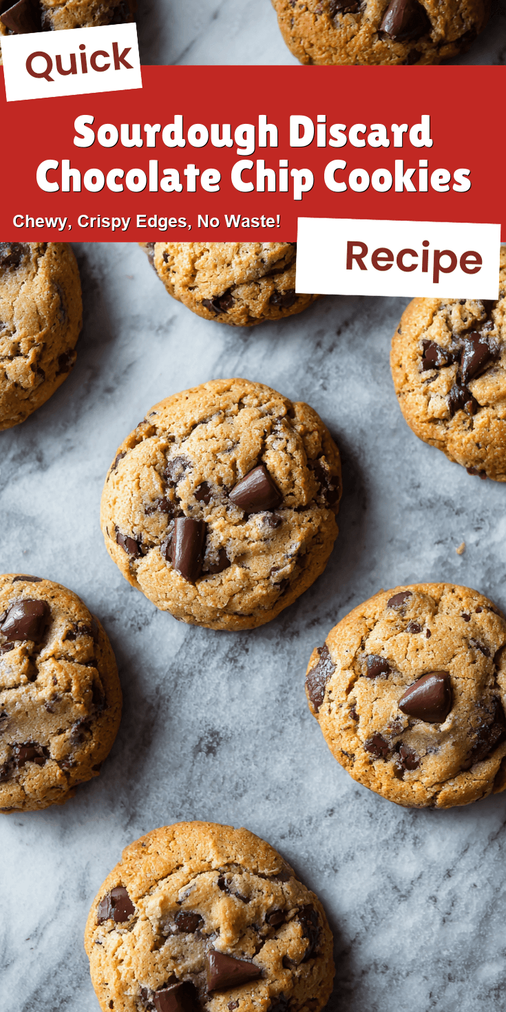 Sourdough Discard Chocolate Chip Cookies served on a plate