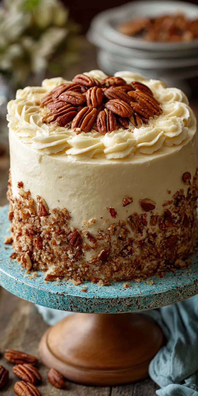Southern Hummingbird Cake with Pecans served warm with cozy spices