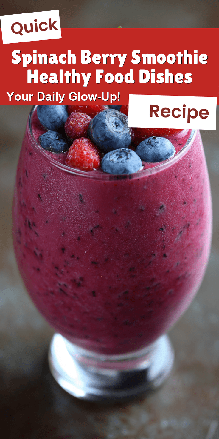 Spinach Berry Smoothie Healthy Food Dishes served on a plate