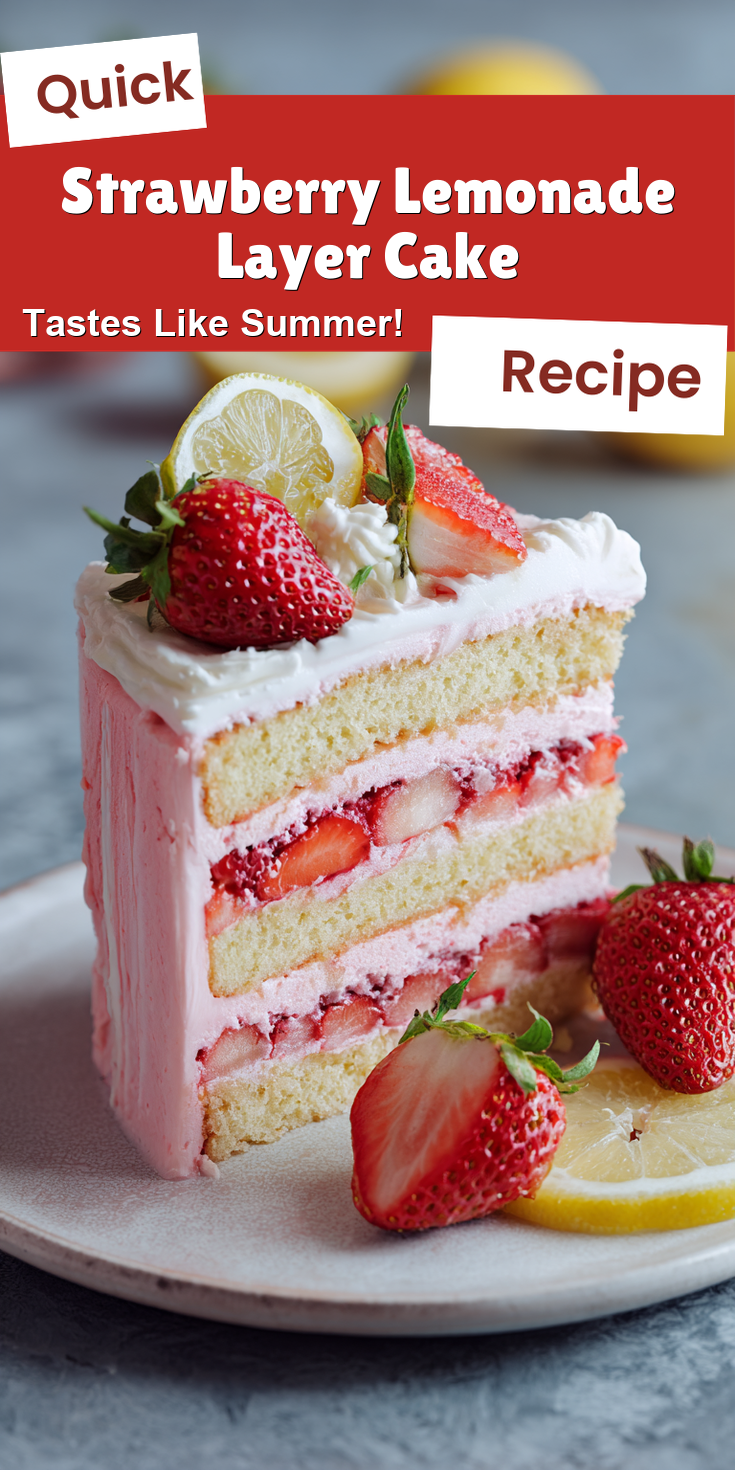 Strawberry Lemonade Layer Cake served warm with cozy spices