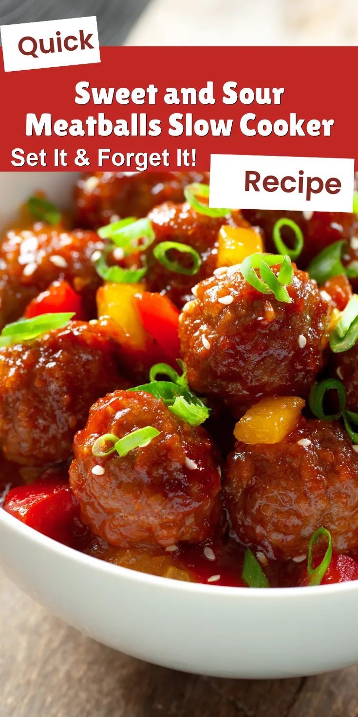 Sweet and Sour Meatballs Slow Cooker served warm with cozy spices