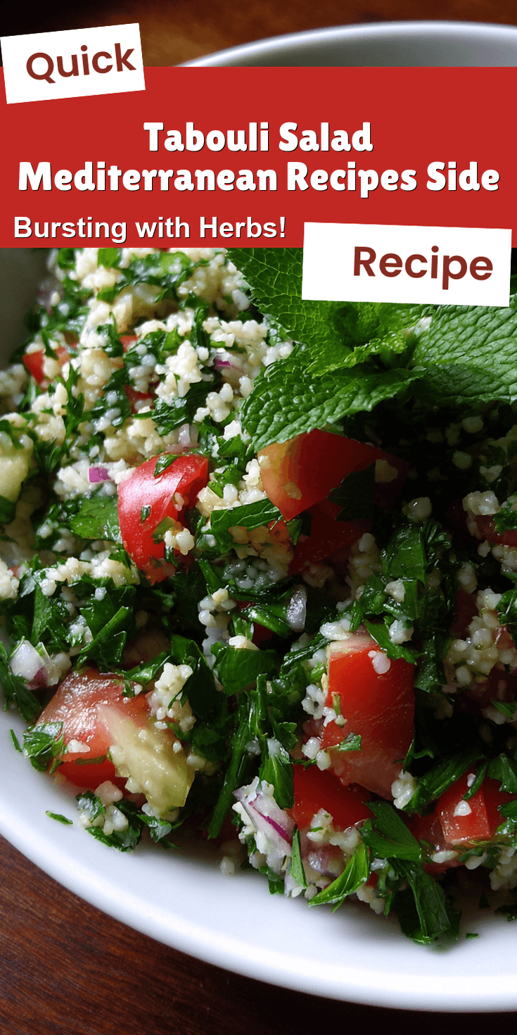 Tabouli Salad Mediterranean Recipes Side served warm with cozy spices
