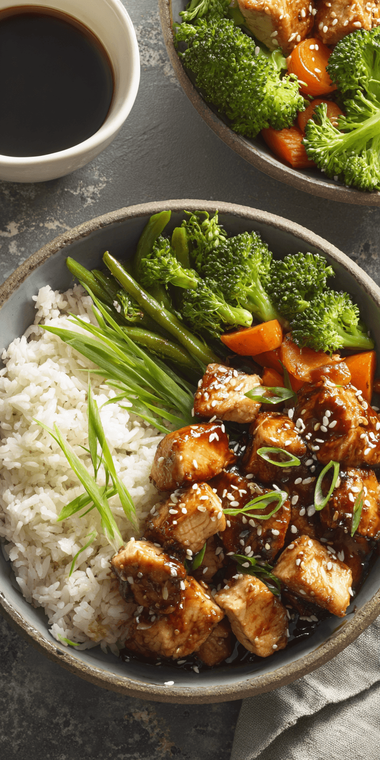 Teriyaki Chicken and Rice Bowl served warm with cozy spices