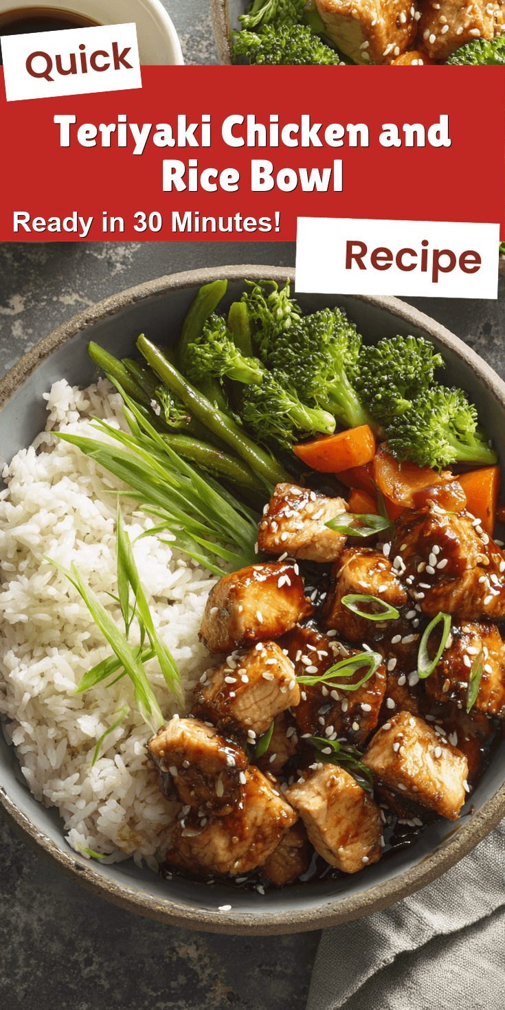 Teriyaki Chicken and Rice Bowl served on a plate