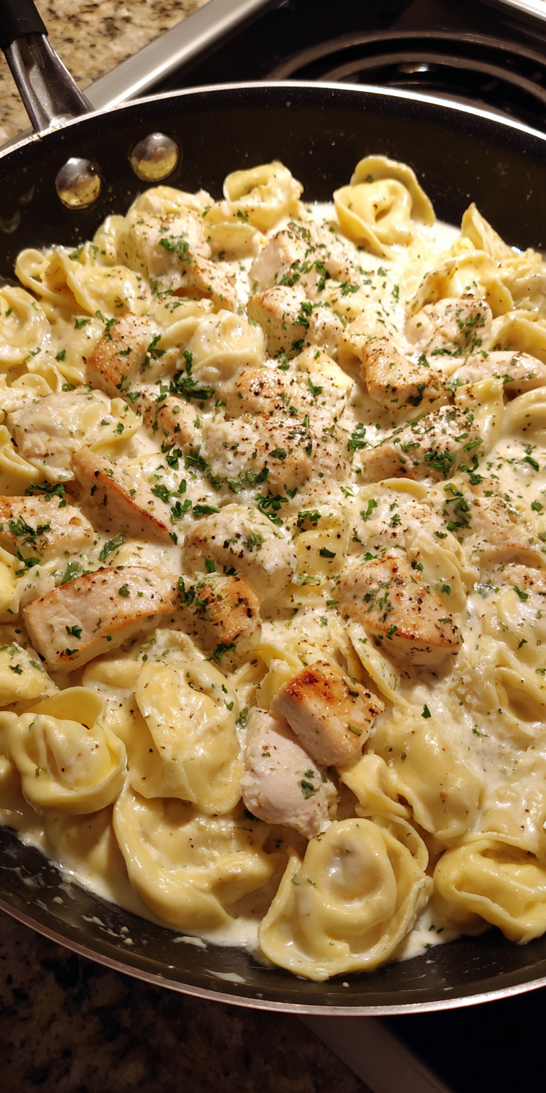 Tortellini with Creamy Sauce served warm with cozy spices