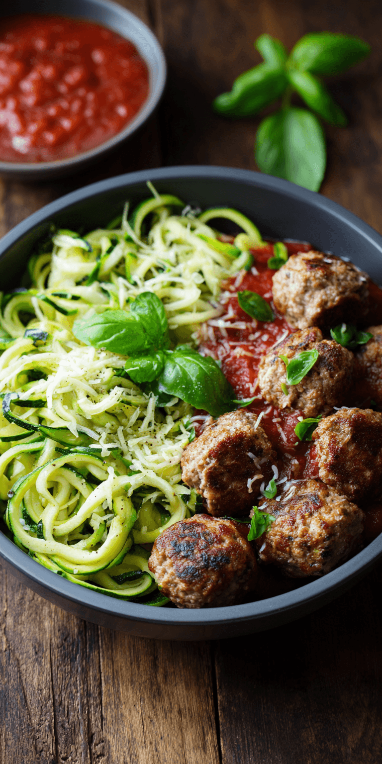 Turkey Meatballs Zucchini Noodles High Protein served warm with cozy spices