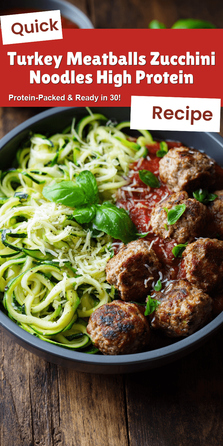 Turkey Meatballs Zucchini Noodles High Protein served warm with cozy spices
