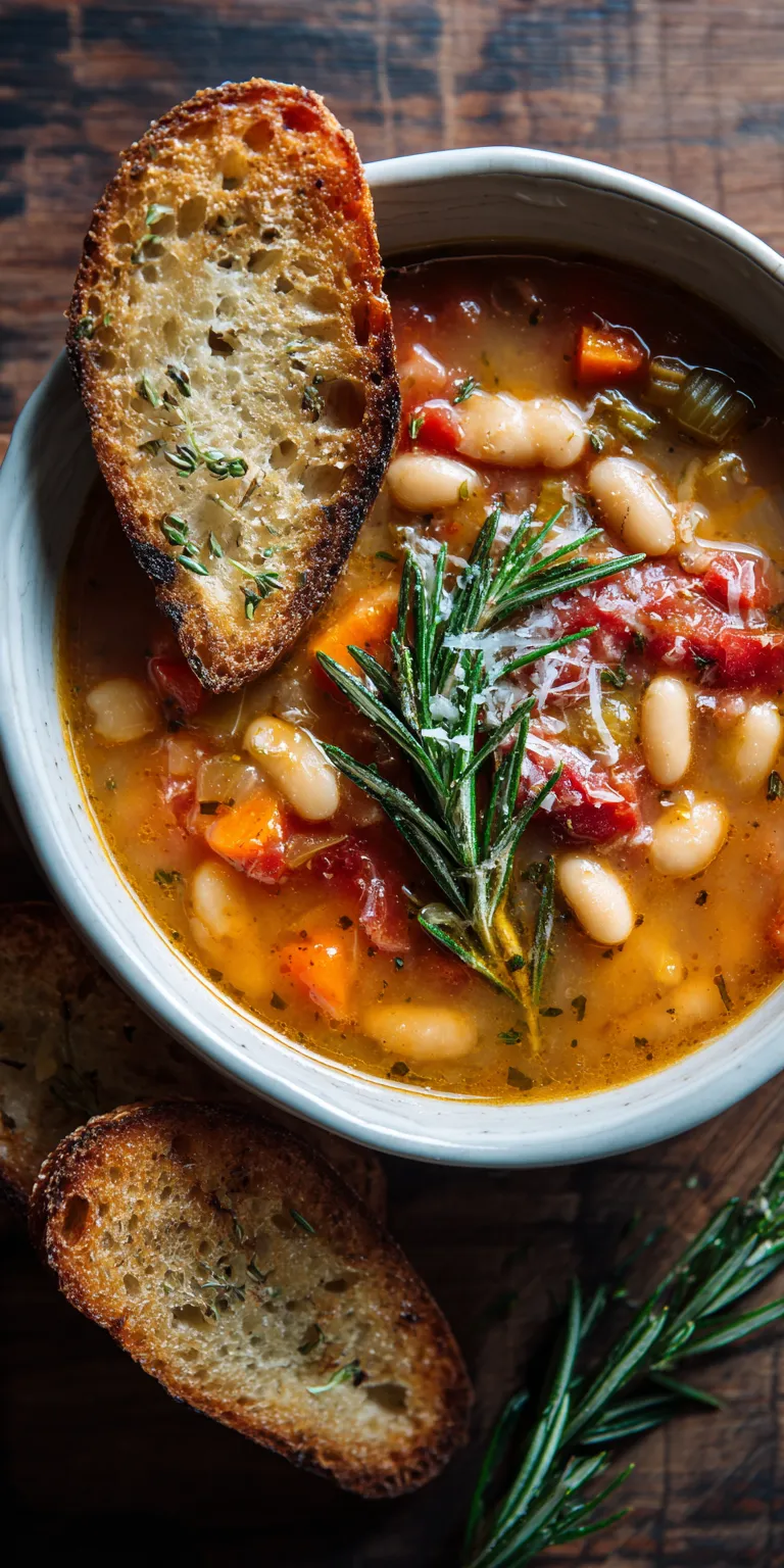 Tuscan White Bean Italian Soup served warm with cozy spices