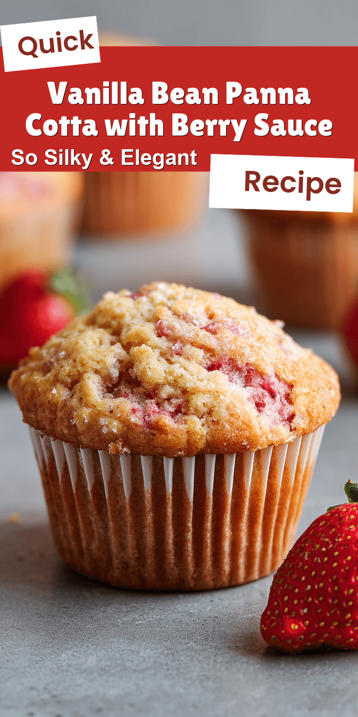Vanilla Bean Panna Cotta with Berry Sauce served on a plate