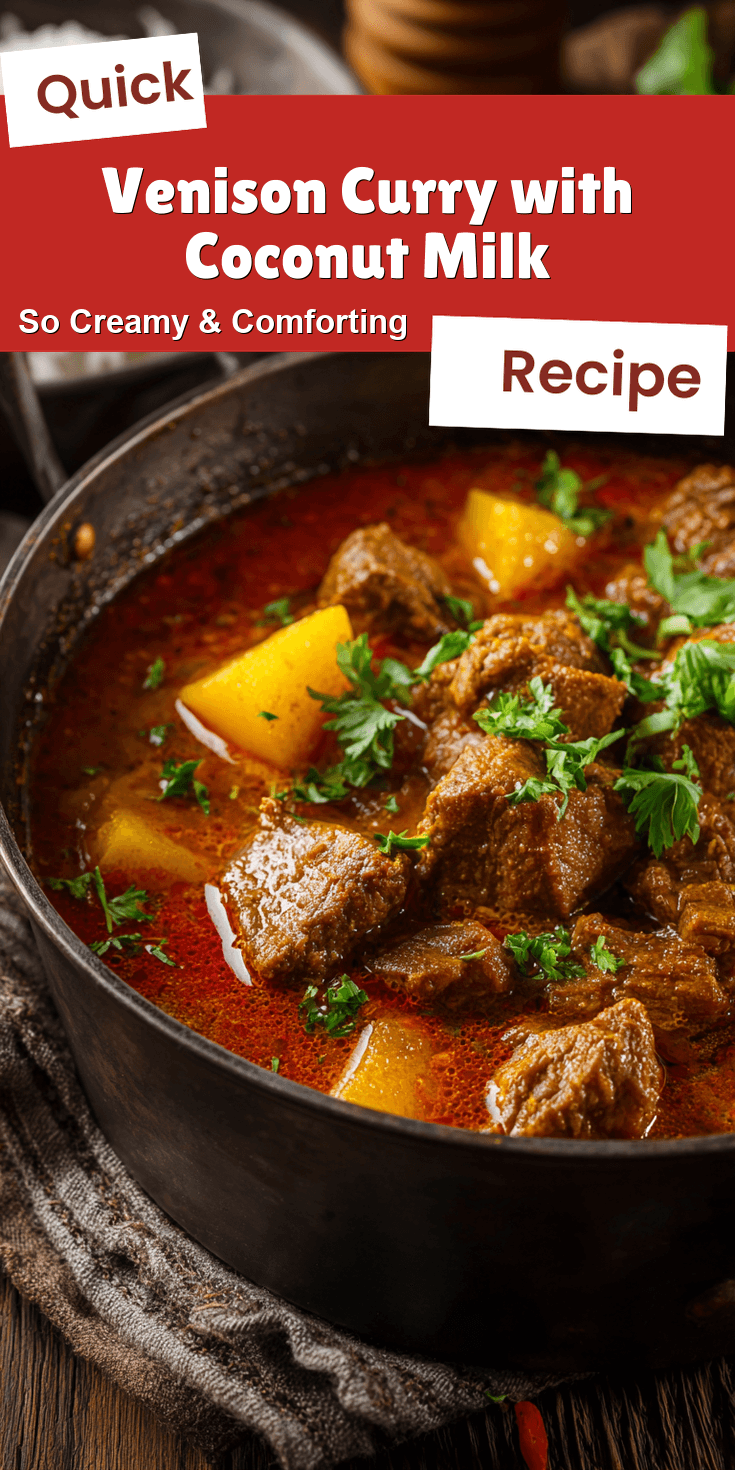 Venison Curry with Coconut Milk served warm with cozy spices