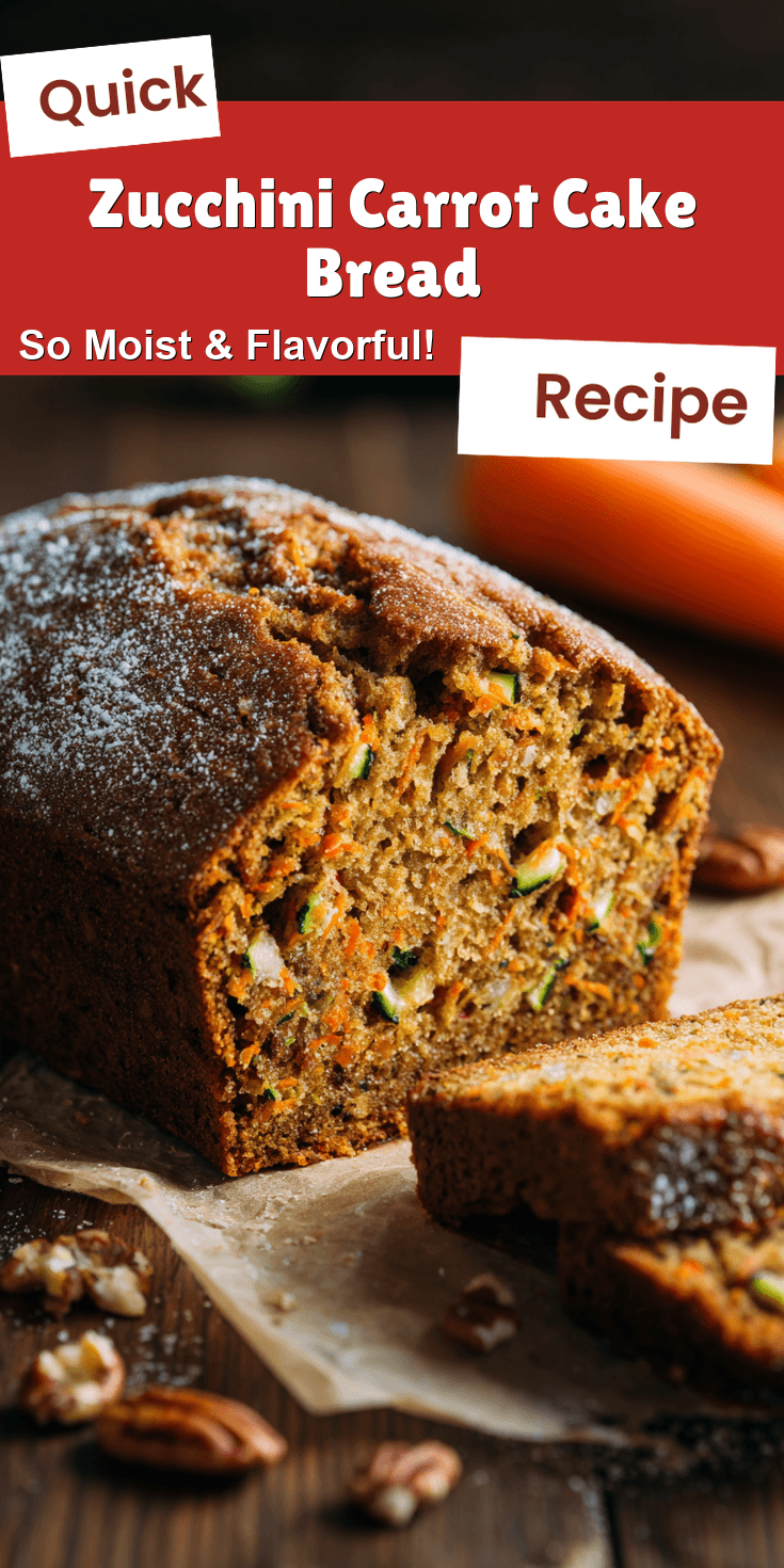 Zucchini Carrot Cake Bread served on a plate