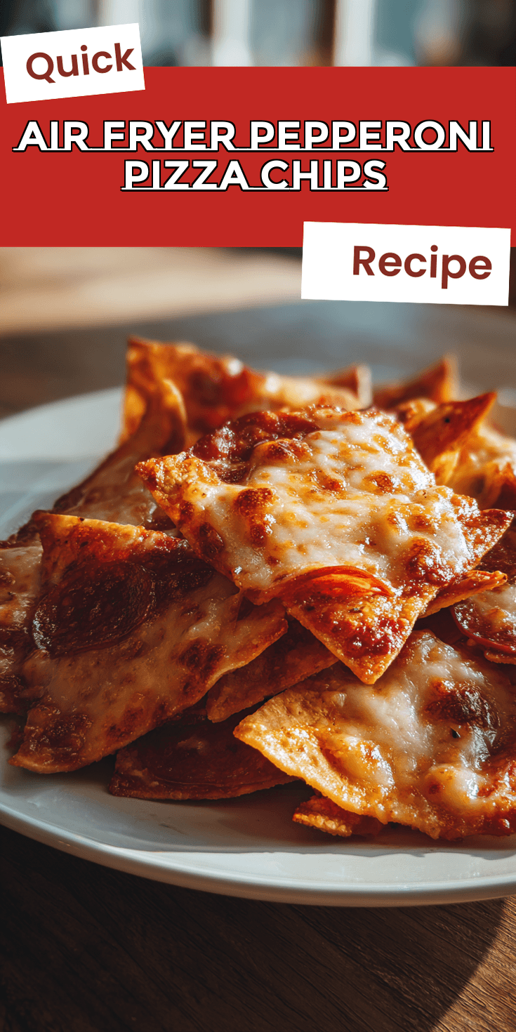 Air Fryer Pepperoni Pizza Chips served warm with cozy spices