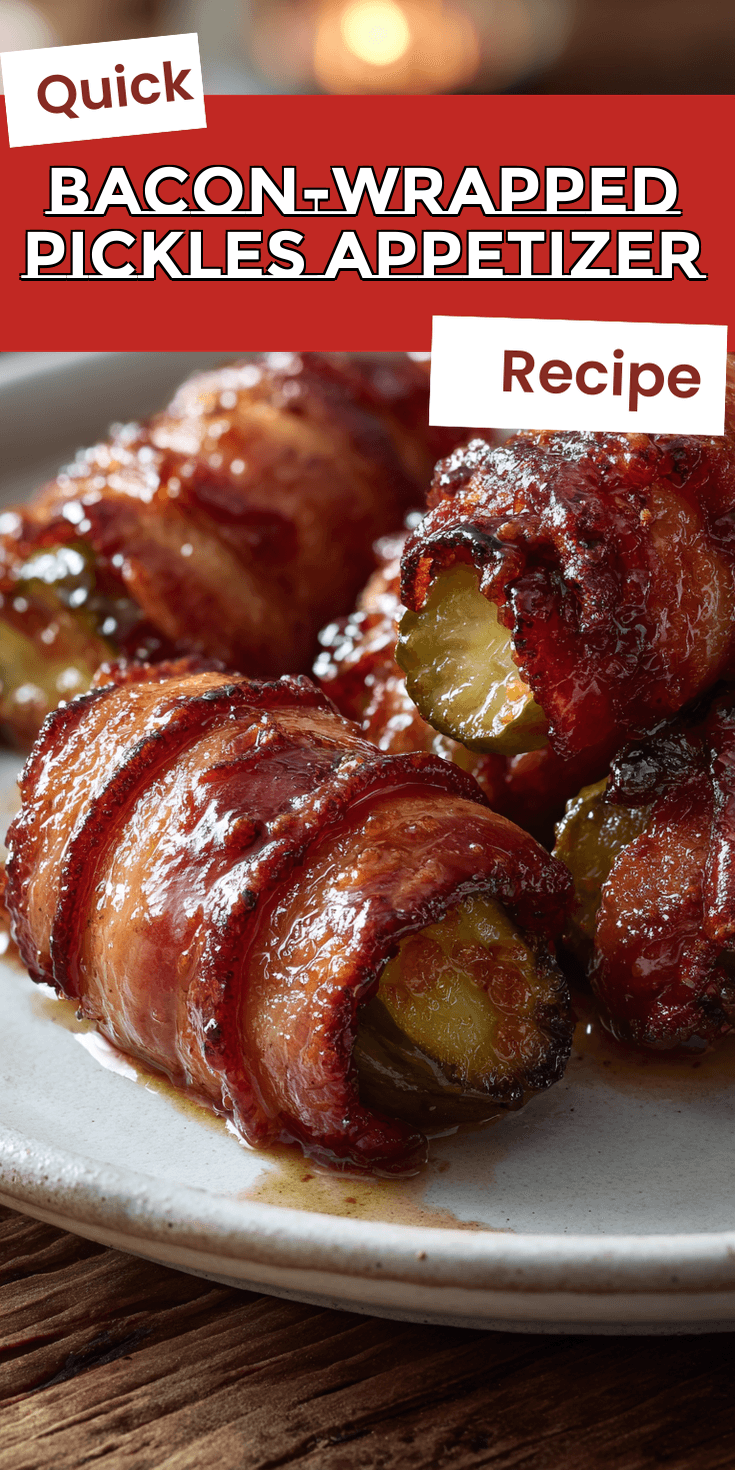 Bacon-Wrapped Pickles Appetizer served warm with cozy spices
