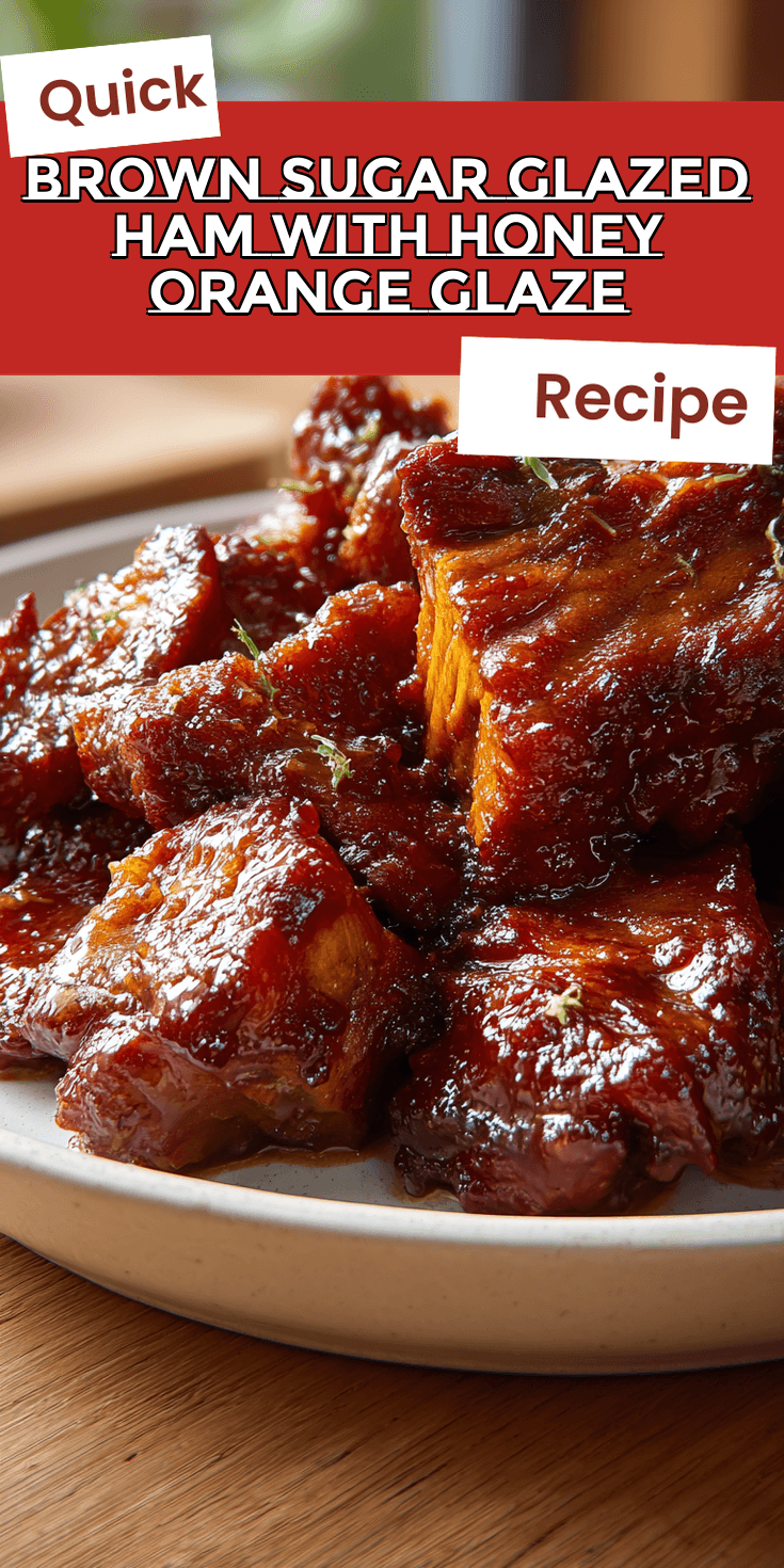 Brown Sugar Glazed Ham with Honey Orange Glaze served warm with cozy spices