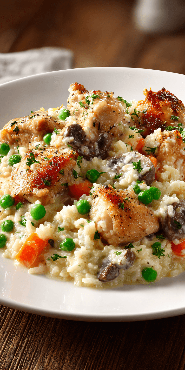 Chicken and Rice Casserole served warm with cozy spices